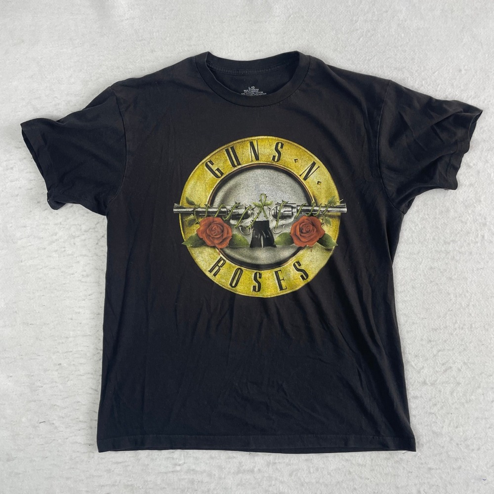 Guns N Roses Graphic T-Shirt Mens Large Black Short Sleeve Rock Band Concert Tee